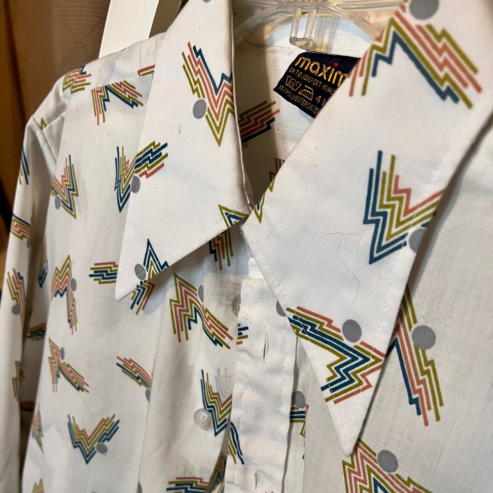 Vintage 70’s mens maxim button up shirt